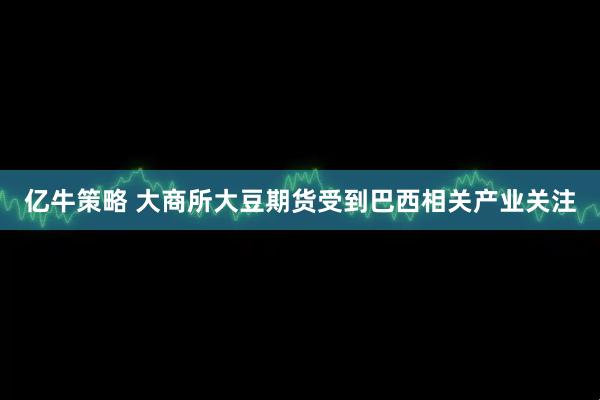 亿牛策略 大商所大豆期货受到巴西相关产业关注